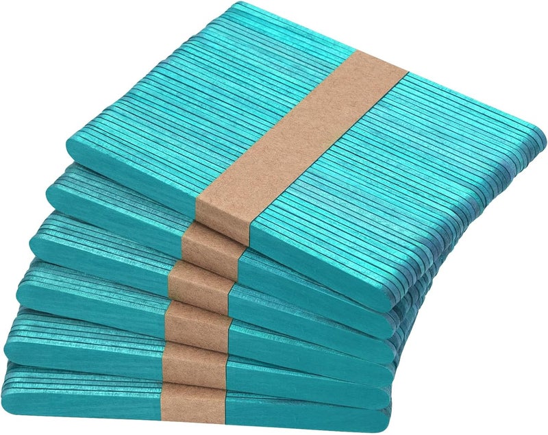 WISYOK 240 Pcs Blue Popsicle Sticks for Crafts, 4.5 Inch Christmas Wooden Craft Sticks, Ice Cream Sticks, Patriotic and Kids Crafts, Great for DIY Creative Designs and Children Education - Image 1